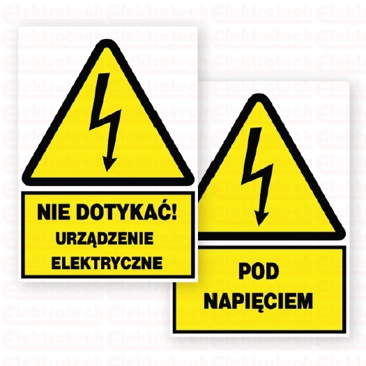 Tablica samoprzylepna 148x210 "NIE DOTYKAĆ URZĄDZENIE ELEKTRYCZNE" NO1-NDUE