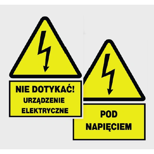 Tablica samoprzylepna 105x148 "NIE DOTYKAĆ URZĄDZENIE ELEKTRYCZNE" NO2-NDUE