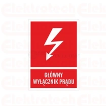 Tablica samoprzylepna 74x105 "GŁÓWNY WYŁĄCZNIK PRĄDU" NOZ3-GWP