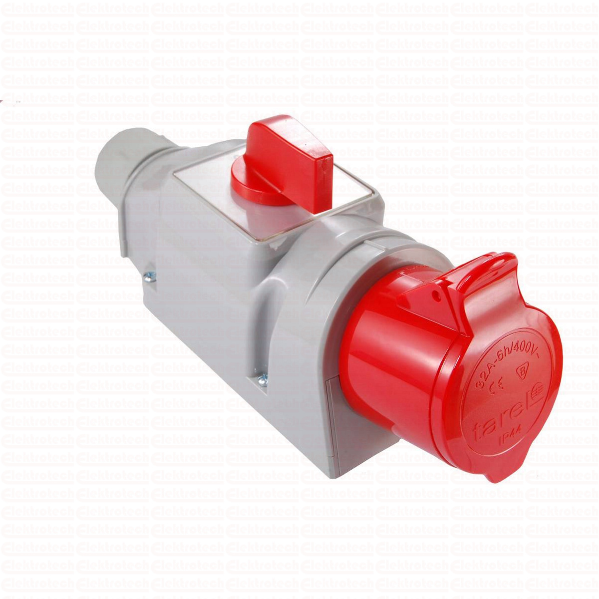Gniazdo wt.izol.stałe 32A/400V 3P+N+Z z przełącznikiem 0-1