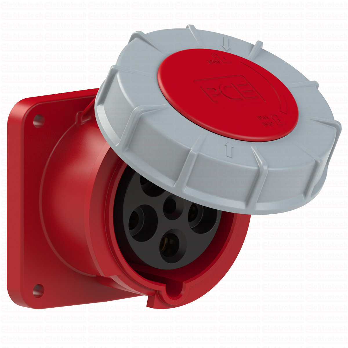 Gniazdo tablicowe proste POWER TWIST 63A 400V 3P+Z+N 100x100mm IP67