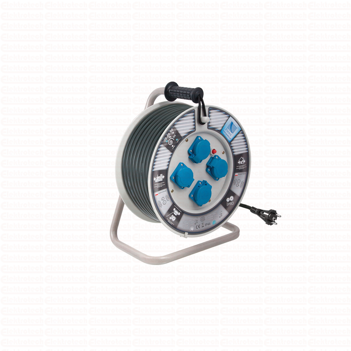 Przedłużacz PB  H05RR F 3x2,5 -  50m, 4xGZ16A (250V), IP 44
