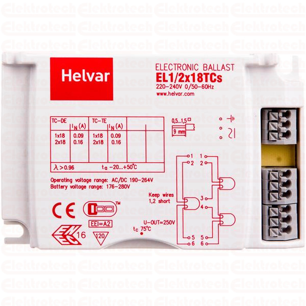 Statecznik elektroniczny EL1/2x18 TCs HELVAR
