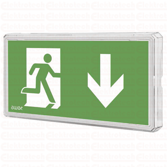 Oprawa EXIT IP65 LED 1W 130lm 1h dwuzadaniowa AT biała