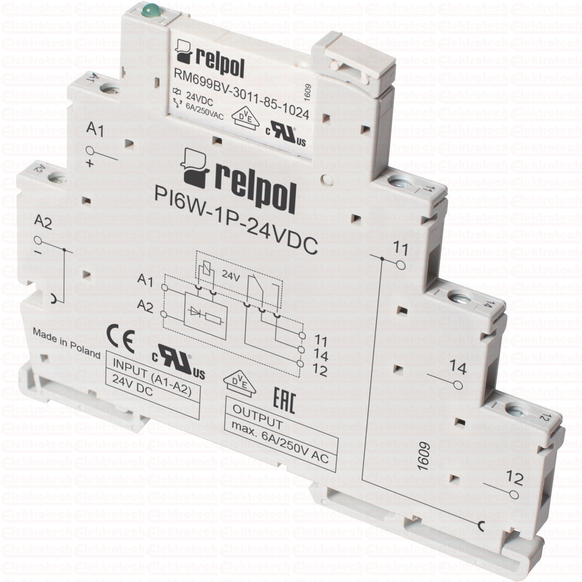 Przekaźnik interfejsowy PIR6W-1P-24VDC (SZARE) (CE)