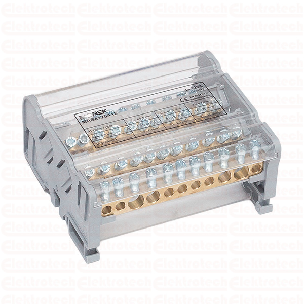 MAB125A-11 4P 2x35 + 2x25 + 7x6mm² Blok dystrybucyjno-rozdzielczy