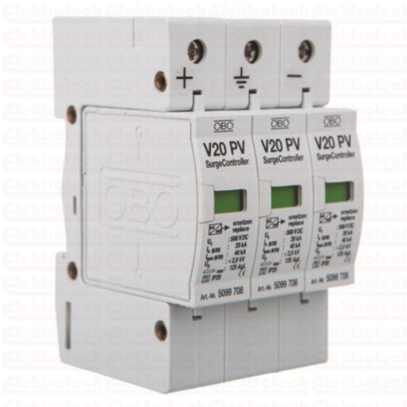 Ogranicznik przepięć PV 1000VDC typ 2 C 3P 20kA 4kV V20-C 3-PH-1000